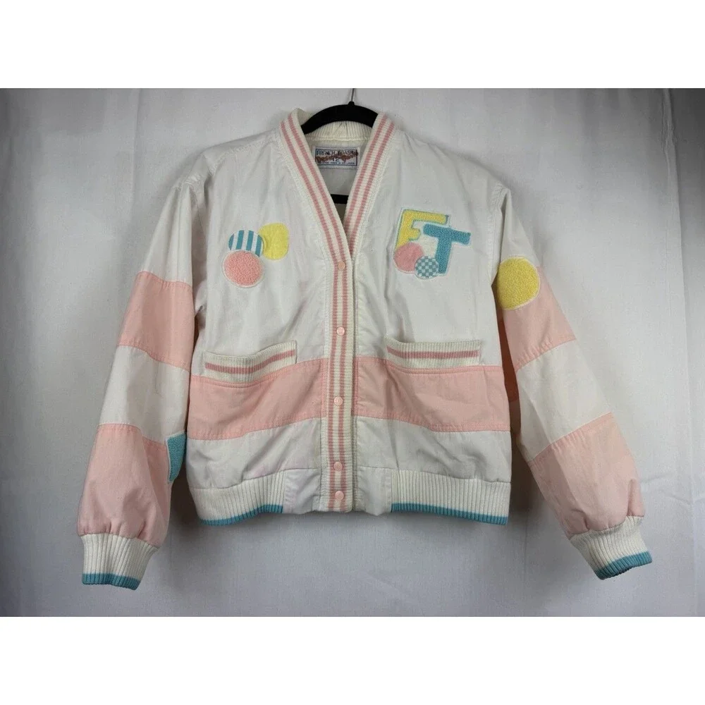 French Toast By Lollytogs Vintage Kids Varsity Button Up Jacket